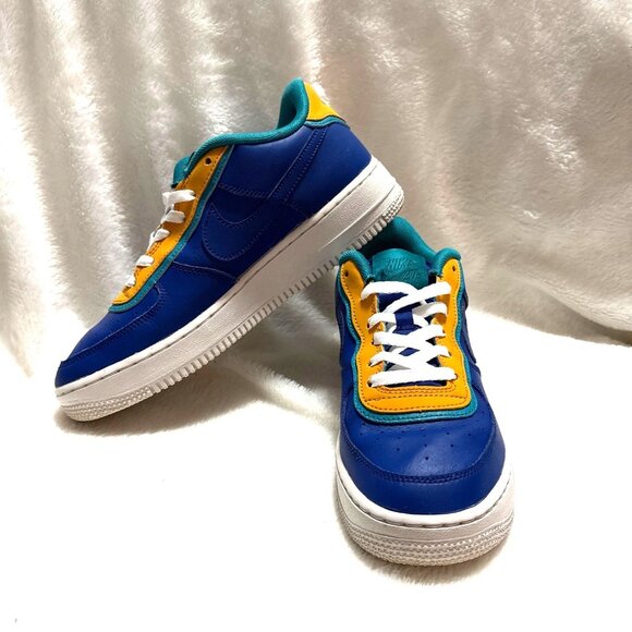 Nike Other - Nike Air Force 1 Low Sneakers Blue/Yellow/Teal Size 7Y
